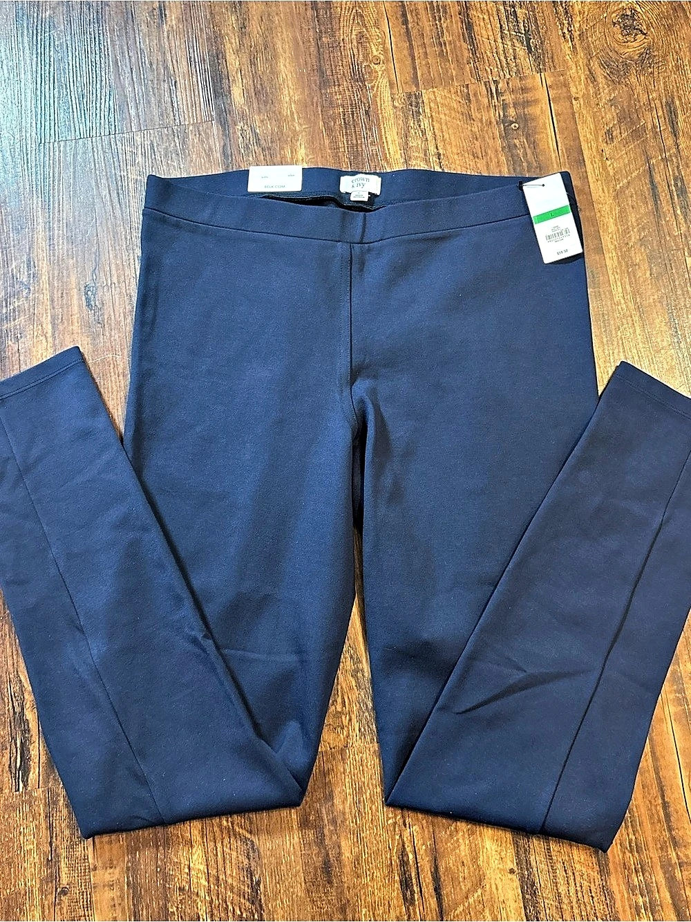 Crown & Ivy Pull-On Leggings in Blue Size Large NWT